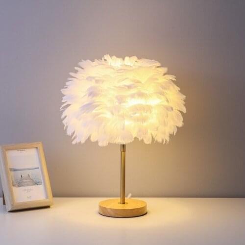 Feather desk lamp Romantic bedside lamp Lovely girl room decoration decorations for home home decor