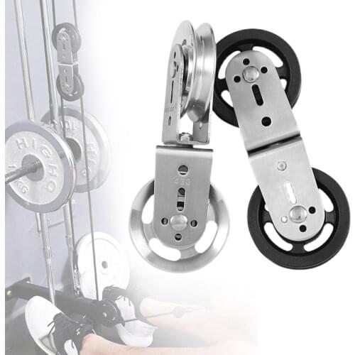 Gym Double Pulley Wheel System Equipment DIY Home Heavy Duty Cable Rowing Machine Workout Attachment Strength Lifting Accessorie