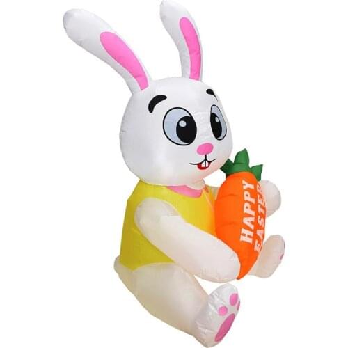 1.5Meters Easter Inflatable Bunny Model Cute Rabbit with LED Lamp For Outdoor Home Yard Garden Air Easter Model Toys Lawn Decor