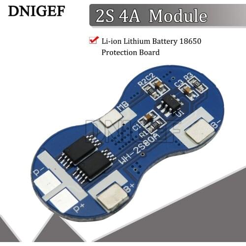 2S 4A Li-ion BMS 18650 Lithium Battery Charger Protection Board 7.4V Overcurrent Overcharge Overdischarge Protection 2 Series