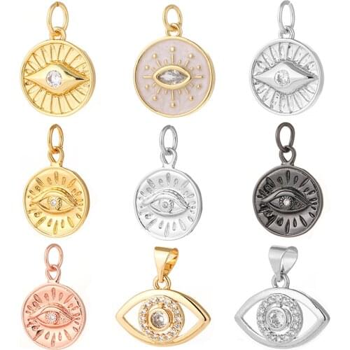 Eye Pendant Charms for Jewelry Making Bulk Charm Sun Designer Jewelry Charms for Diy Earrings Necklace Bracelet Copper