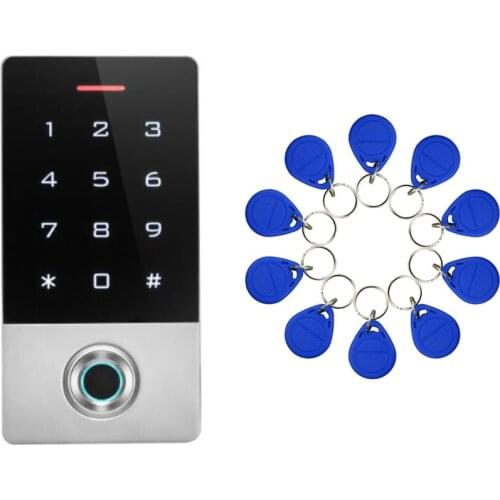 RFID fingerprint Access Control touch Keypad metal shell rainproof IP66 anti-hit 300 fingers / 10000 card users