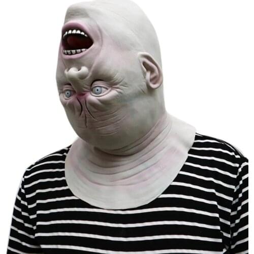 Adult Down Full Head Deluxe Novelty Halloween Scary Cosplay Costume Party Latex Head Mask