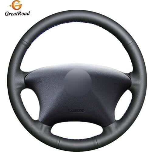 Hand-stitched Black Genuine leather Car Steering Wheel Cover for Citroen Xsara Picasso 2003-2010 Peugeot Partner 2003-2008