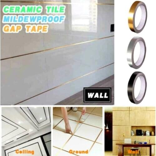 50M Gold Self Adhesive Tile Sticker waterproof wall gap sealing tape Strip Floor tile beauty seam sticker Home decoration Decals