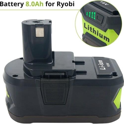 8000mAh 18V Li-ion Replacement Rechargeable Battery for Ryobi ONE+ Power Tool P103 P104 P105 P106 P107 P108 P109 RB18l50 RB18L40