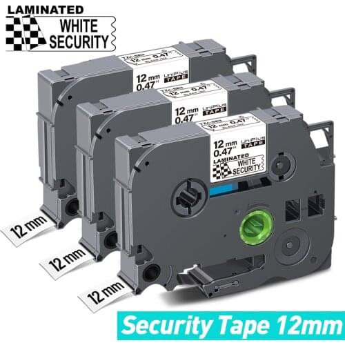 UniPlus 3PK 12mm Security Label Tape SE3 Replace Brother Label Secret Document File Protective for Brother Labeler