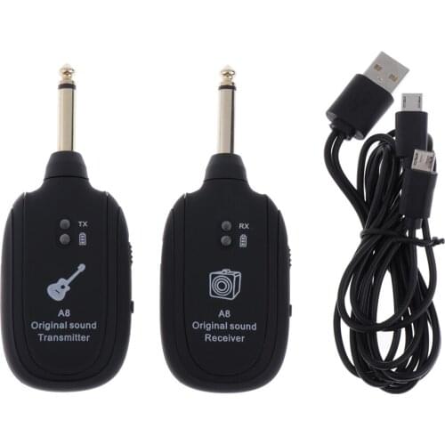 UHF Wireless Guitar System, Guitar Audio Transmitter Receiver Set for Electric Guitar Bass Violin