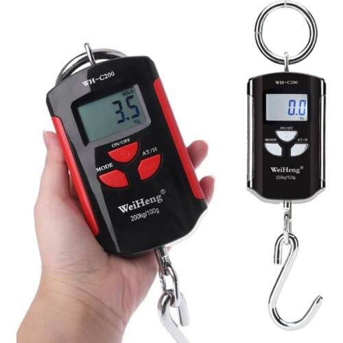 200kg 440lb Mini Crane Scale Heavy Duty Digital Hanging Scales LCD w/ Backlight
