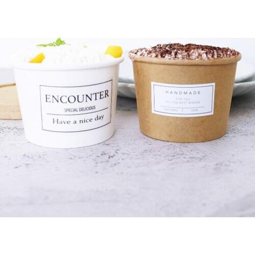 10 Waterproof Paper Cups Packaging Ice Cream Mousse Dessert Box for Festival Party Favor Box Packing Desserts Cookie Boxes