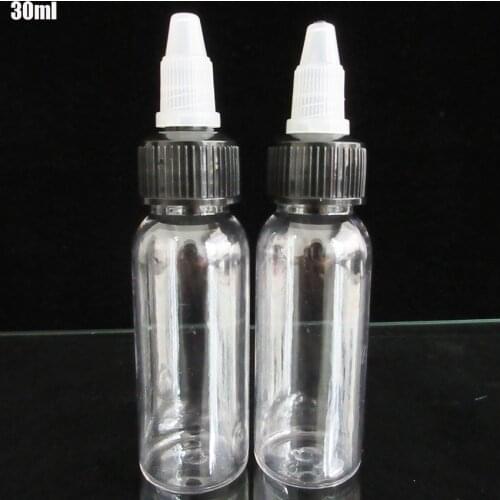 100pcs Wholesale 1OZ 30ML PET Clear Dropper Empty Bottle,Twist Off Cap Plastic Bottle for Liquid nicotine,pigment ,Pen Shape
