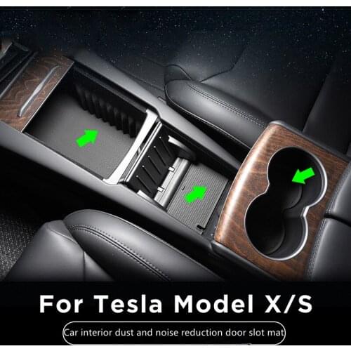 12PCS/1set for Tesla Model X S Interior Non-Slip Mat Door Groove Pad rubber gate slot cup cushion decoration Car Accessories