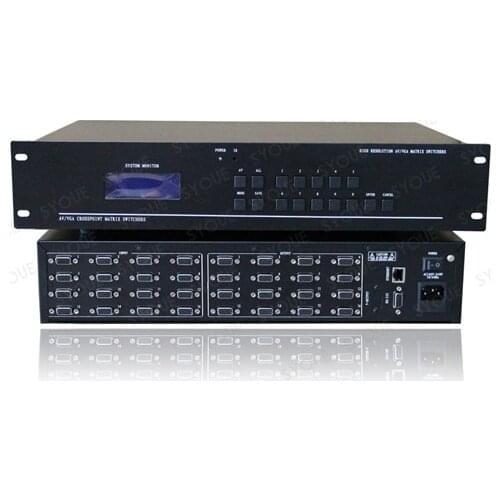 16 input and 16 output VGA matrix swtich 16x16 video switcher RS232 IR remote control Auto Loop 1080P support tiled display