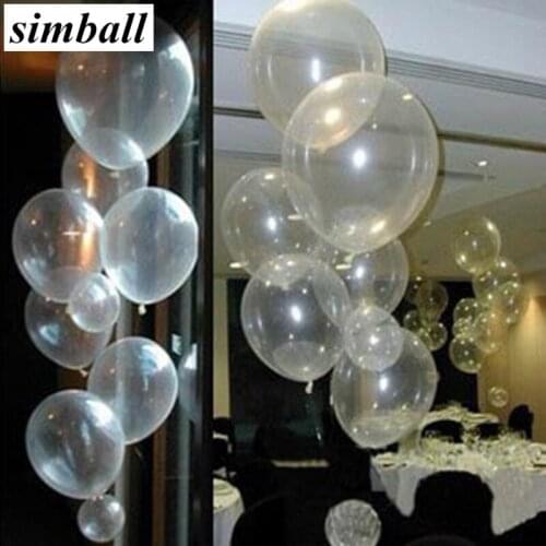 20pcs/lot 12inch Transparent Latex Balloons Wedding Party Decoration Happy Birthday Clear Inflatable Air Balloons Decor Supplies