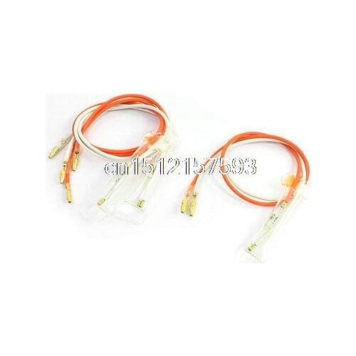 3 Pcs 250V 10A 72 Celsius White Orange Cable Thermal Fuse for Refrigerator