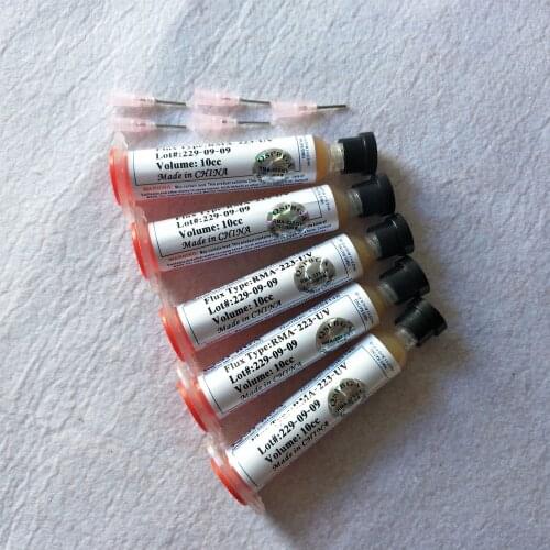 5pcs/lot 10cc RMA-223-UV Flux paste lead-free solder paste solder flux + Needles