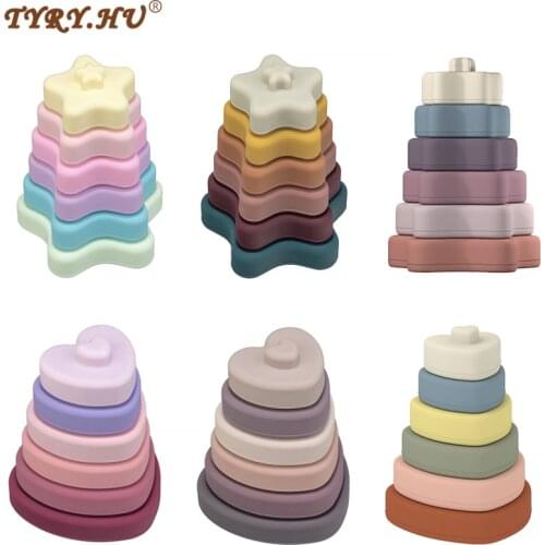 TYRY.HU 6Pcs/Set New Childrens Educational Stacking Toys For Kids Montessori Funny Early Educational Baby Building Blocks Toys