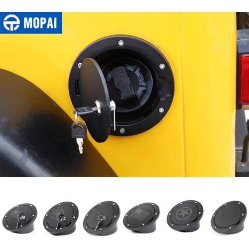 MOPAI Tank Covers for Jeep Wrangler TJ Car Oil Fuel Tank Cap With Key Lock Cover for Jeep Wrangler TJ 1997-2006 Car Accessories
