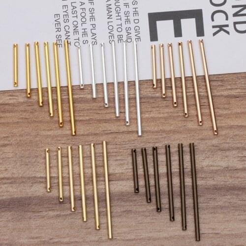 20pcs/lot 35mm Double Cylindrical Sticks Pendant Jewelry Charms Metal Tassel for Handmade Necklace DIY Findings