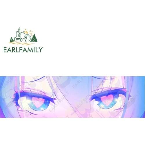 EARLFAMILY Anime Eyes Chibi Slap Car Sticker Senpai Heart Eyes Vinyl Stickers Senpai Please Car Bumper Trunk Decals Classic Peek
