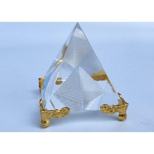 Energy Healing Small Feng Shui Egypt Egyptian Crystal Clear Pyramid Ornament Home Decor Living Room Decoration