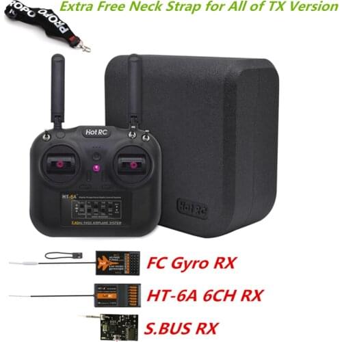 HOTRC HT-6A 2.4G 6CH FHSS Dual Antenna Transmitter 6CH / FC Gyro Receiver for RC Drone Helicopter UAV Vehicles FPV Racing Drones