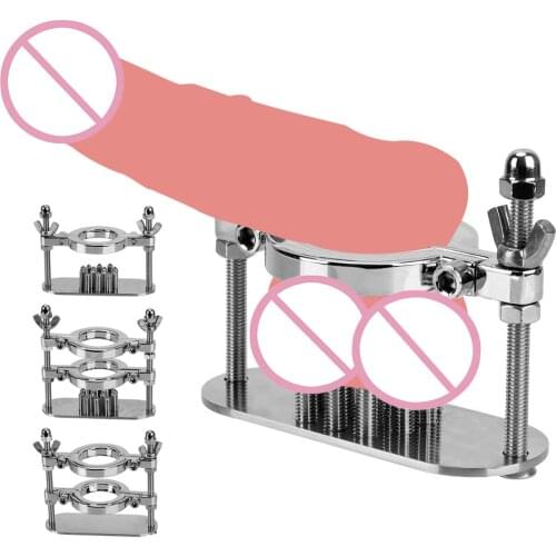 Bondage Male Sextoys Chastity Cage Penis Ring Strapon Sex Toys For Men Scrotum Stretcher Senior Machine Metal Erotic Games Shop