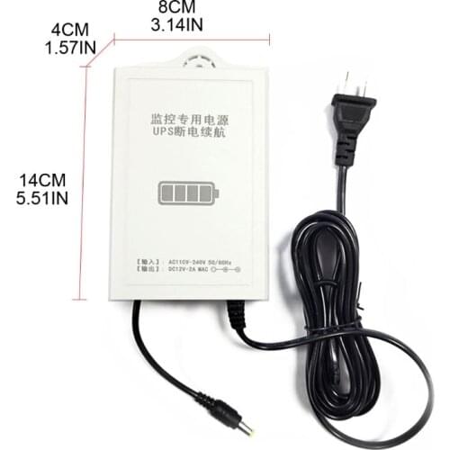 Uninterruptible Power Supply Mini Ups Battery Backup w/Battery Protection Board for Wifi Router Security Camera 12V-2A