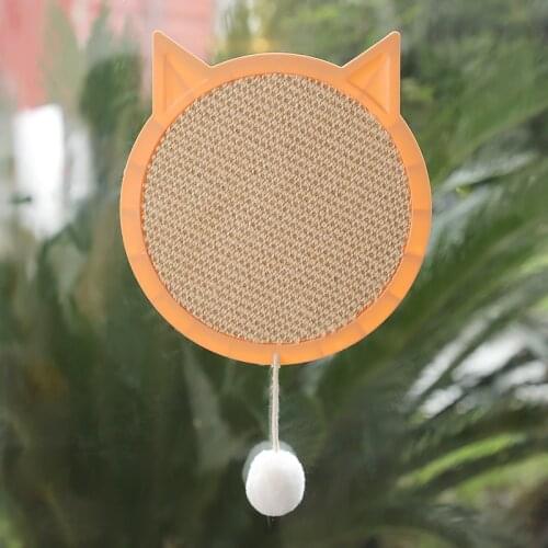 Sisal Cat Scratcher Mat Board Cat Scratching Toys with Sucker Wear-resistant Scratcher Suitable for Wall Glass Pet Supplies