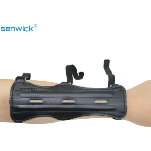 Archery Leather Arm Guard Length 8.66'' Protection Forearm Safe 3-Strap for Bow Outdoor Hunting Shooting Training Accessories