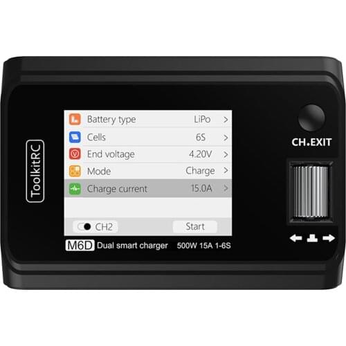 M6D 500W 15A Dual Channel Smart Charger For 1-6S Lipo Battery FPV Models