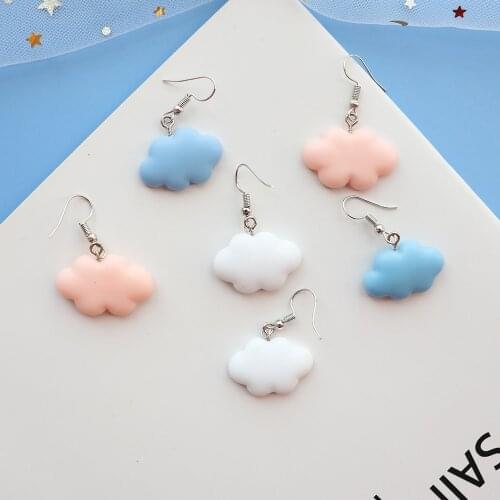 Cute Clouds Drop Earrings For Women Girl DIY Handmade Korean Fashion Creative Unique Dangle Earrings Jewelry Accessaries