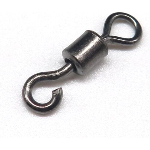 Minfishing 50 PCS Fishing Swivel Stainless Steel Rolling Swivel with one side open Fishing Accessories Fishing Hook