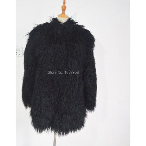 SJ001-01 Fashionable Thick and Warm Top Quality Factory Sale Sheep Wool Coat Winter Fashion Fur Coat
