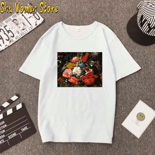 Fashion Top Tees Female Harajuku Aesthetic tshirts Women Oil Painting Ullzang Funny t shirt 90s Vintage t-shirt y2k aesthetic