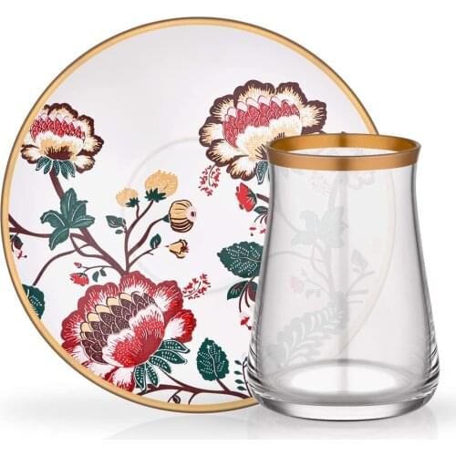 Glore Trendmuud Teacup and Saucer Set Tarabya | Ayda | For 6 People