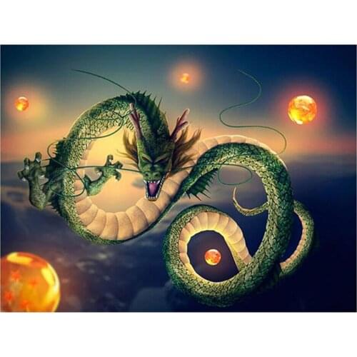 Green dragon play bead DIY Painting By Numbers Kits Coloring By Numbers Animal Acrylic Canvas Painting Handpainted Drawing Art