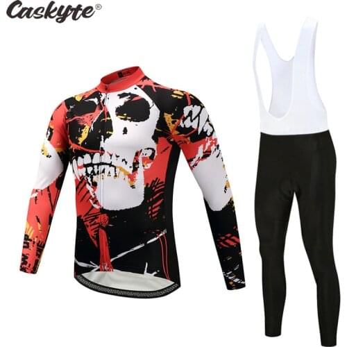 NEW Cycling Jersey Set 2021 Skull Long Sleeve Mountain Bike Clothes Wear Men Racing Bicycle Clothing Ropa Maillot Ciclismo