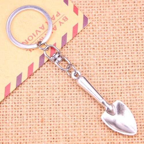 New Fashion Keychain 51 mm shovel spade trowel gardening Pendants DIY Men Jewelry Car Key Chain Souvenir For Gift