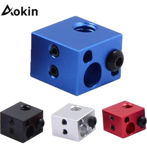 New Makerbot Heated Block Silver 3D Printer Aluminum Heater Block MK7 MK8 Extruder V6 J-head Hot End Heating Block 16*16*12mm