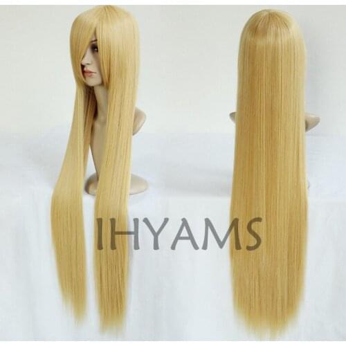 Cosplay Wigs Chobits chii Wig For Convention Party Show Golden Blond Color 100cm + Wig Cap