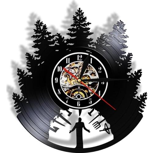 Garden Tools Farmhouse Style Vintage Silent Vinyl Record Wall Clock Gardening Hanging Timepiece Farmers Kitchen Decor Time Watch