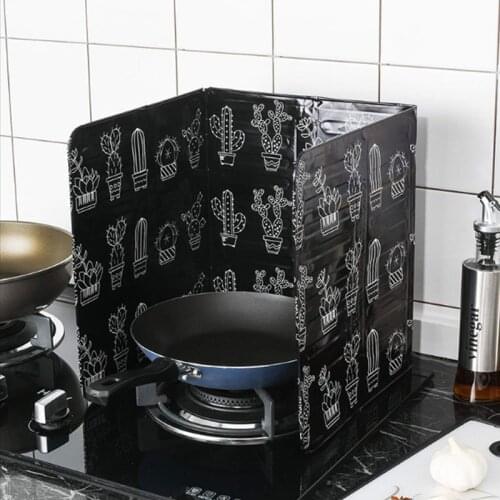 Foldable Gas Stove Splash Proof Baffle Aluminum Anti Oil Board Oil Splash Screen Cover Kitchen Stove Foil Plate Oil Splash Guard