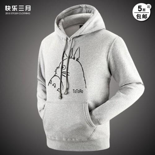 Totoro hoodie ears My Neighbor Totoro sweatshirt Miyazaki Hayao cotton anime cute men woman high quality free shipping