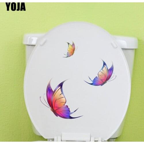 YOJA 21.1X21.8CM Cartoon Home Decoration Butterfly Art Toilet Decal Wall Stickers T3-1243