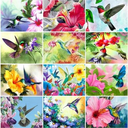 ZOOYA 5D DIY Diamond Painting Hummingbird Diamond Embroidery Full Square Animal Picture Mosaic Flower Rhinestone Home Decor