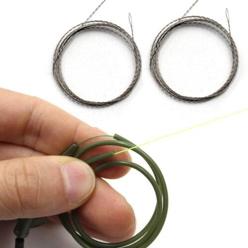 1PCS Threader Use With Carp Fishing Hook Sleeve Hair Rig Line Aligner Sleeves Soft Anti Tangle Carp Fishing Accessories
