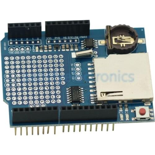 1PCS New Data Logger Module Logging Recorder Shield V1.0 For Arduino UNO SD Card Slot One Data Logging Shield CR1220 3V Not Incl
