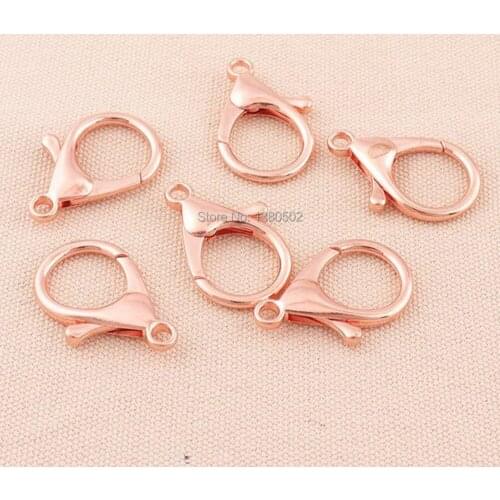 10pcs rose gold color 35*16mm Lobster Claw Clasps snap hook buckle for necklace garment accessories