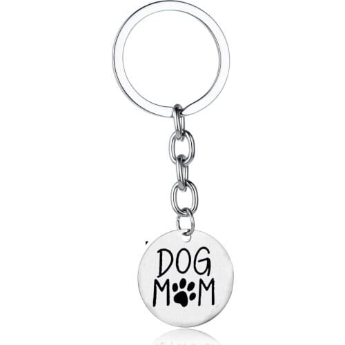 12PCs Funny Dog Mom Keychain Paw Print Footprint Key Chain Keyring Gifts For Mom Key Rings Mothers day Gifts Birthday Key Chains